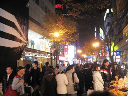 韓国夜の買い物